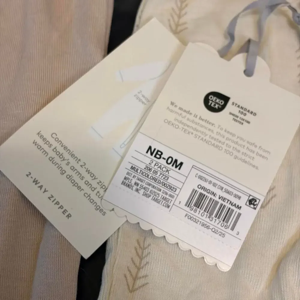 Carter's Cream and Tan Baby Bodysuites 2-Pack, Newborn-0M